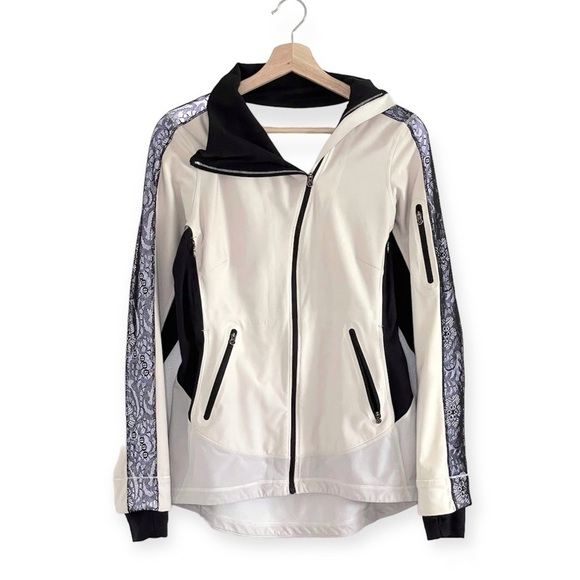 Lululemon Run Draft Dodger Jacket Polar Cream Black Laceoflage 6 - Picture 6 of 16